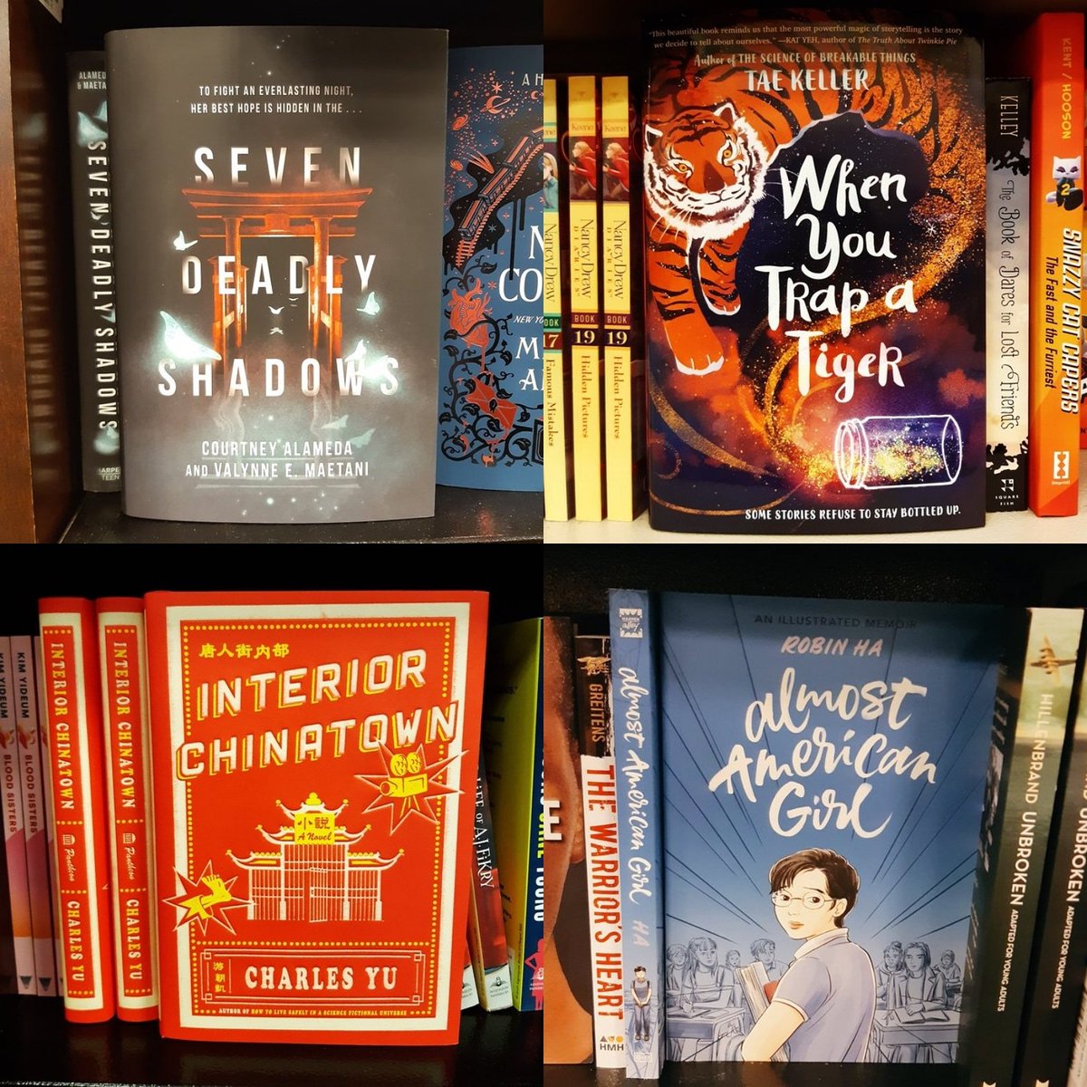 LitCelebrAsian's tweet photo. A few new books out in the world 🔥
Seven Deadly Shadows by #CourtneyAlameda & #ValynneEMaetani
Almost American Girl: An Illustrated Memoir by #RobinHa
When You Trap a Tiger by #TaeKeller
Interior Chinatown by #CharlesYu
📷: Co-host @theshenners https://t.co/xGJkbBeNfl https://t.co/Ri1zXCyt5W