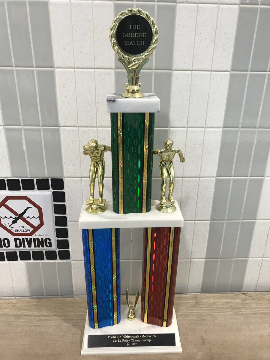 PWswimming's tweet photo. Had a great time swimming against fellow alum Sarah Stevens and the Methacton Warriors after a four year hiatus. We were able to win both the boys and girls meet and bring the trophy back to PW! #RivalryRevived https://t.co/M7nzgN6xA1
