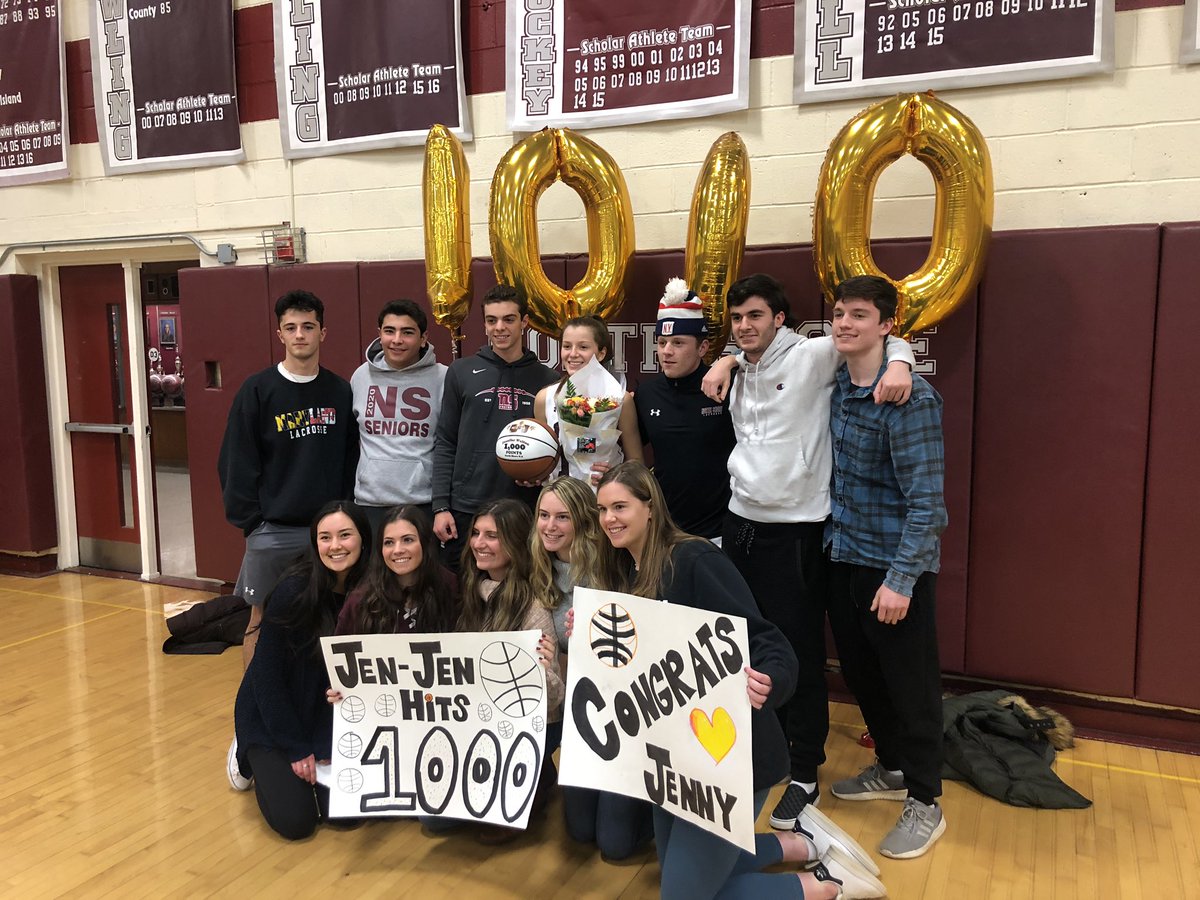 NSVikingSports's tweet image. North Shore Senior Jenny Walton scores her 1000th career point tonight against Plainedge.