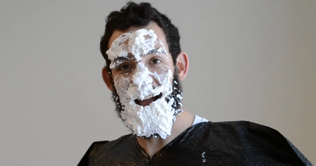 Mike Freeman has a beardful of pie.