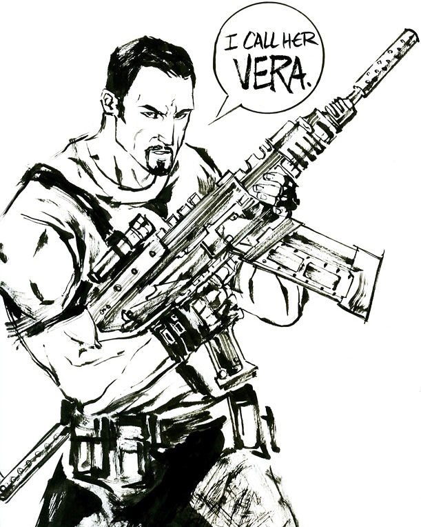 aaronminier's tweet image. The man they call Jayne. Drawn in 2008 when I had just started inking super loose.

*Commissions closed for now* 

#firefly #Jayne #heroofcanton #serenity #inkdrawing #ThreeFullMags #SwingingCod