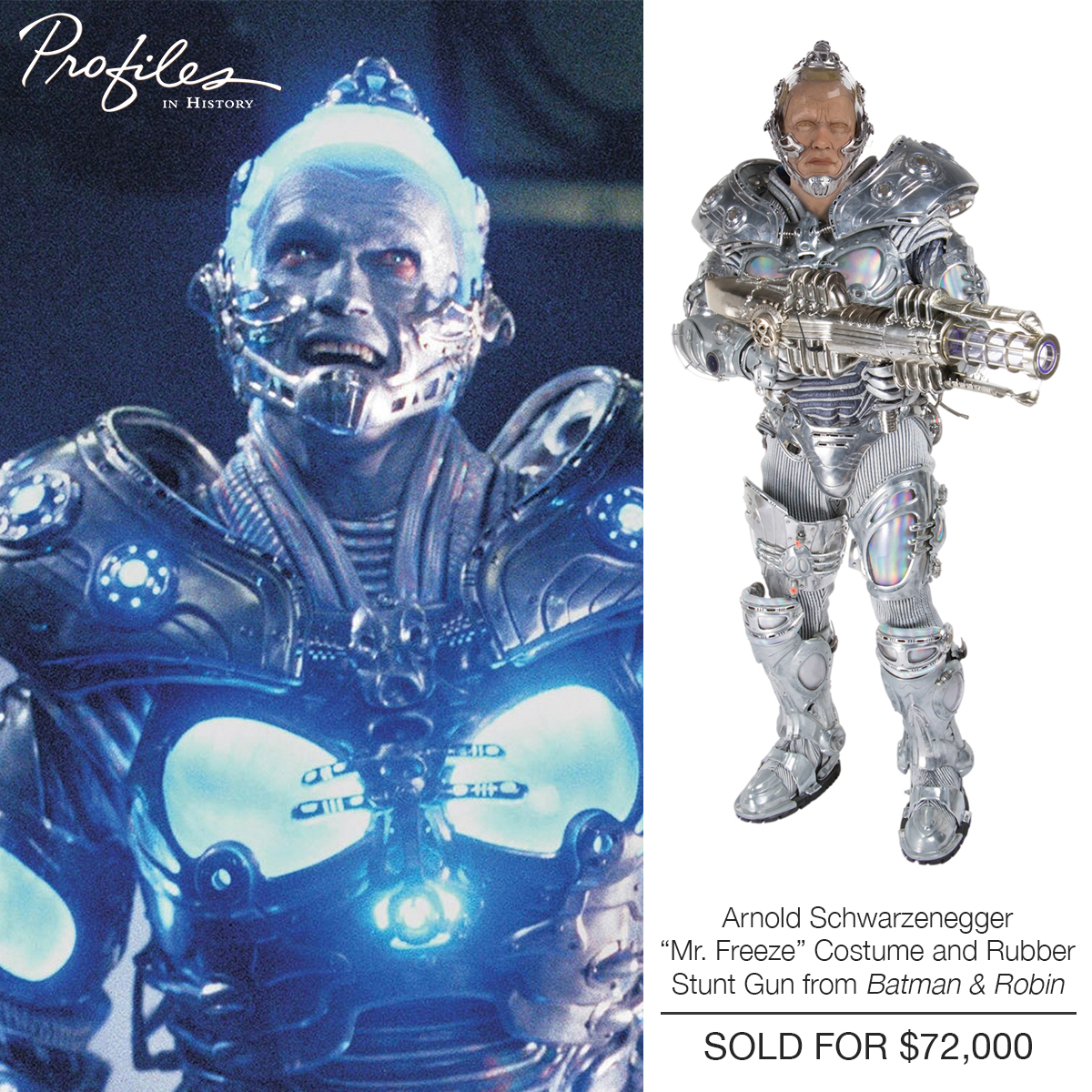 Profiles In History Who Remembers Arnold Schwarzenegger As Mr Freeze In Batman Robin 1997 His Costume And Rubber Stunt Gun Sold For 72 000 By Profiles In History T Co Mgwymi8vjb