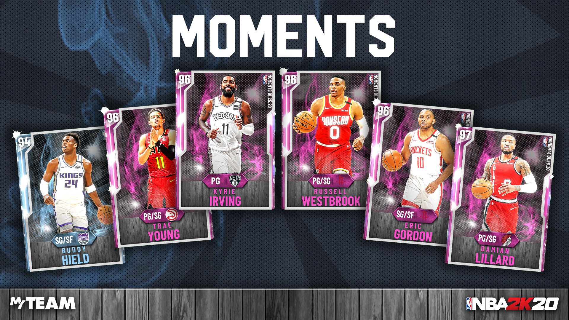 NBA 2K MyTEAM on Twitter: "New moments cards live until Friday 12pm PT: PD  Russell Westbrook PD Kyrie Irving PD Trae Young PD Damian Lillard PD Eric  Gordon Diamond Buddy Hield https://t.co/wxaNpqCDR4" /