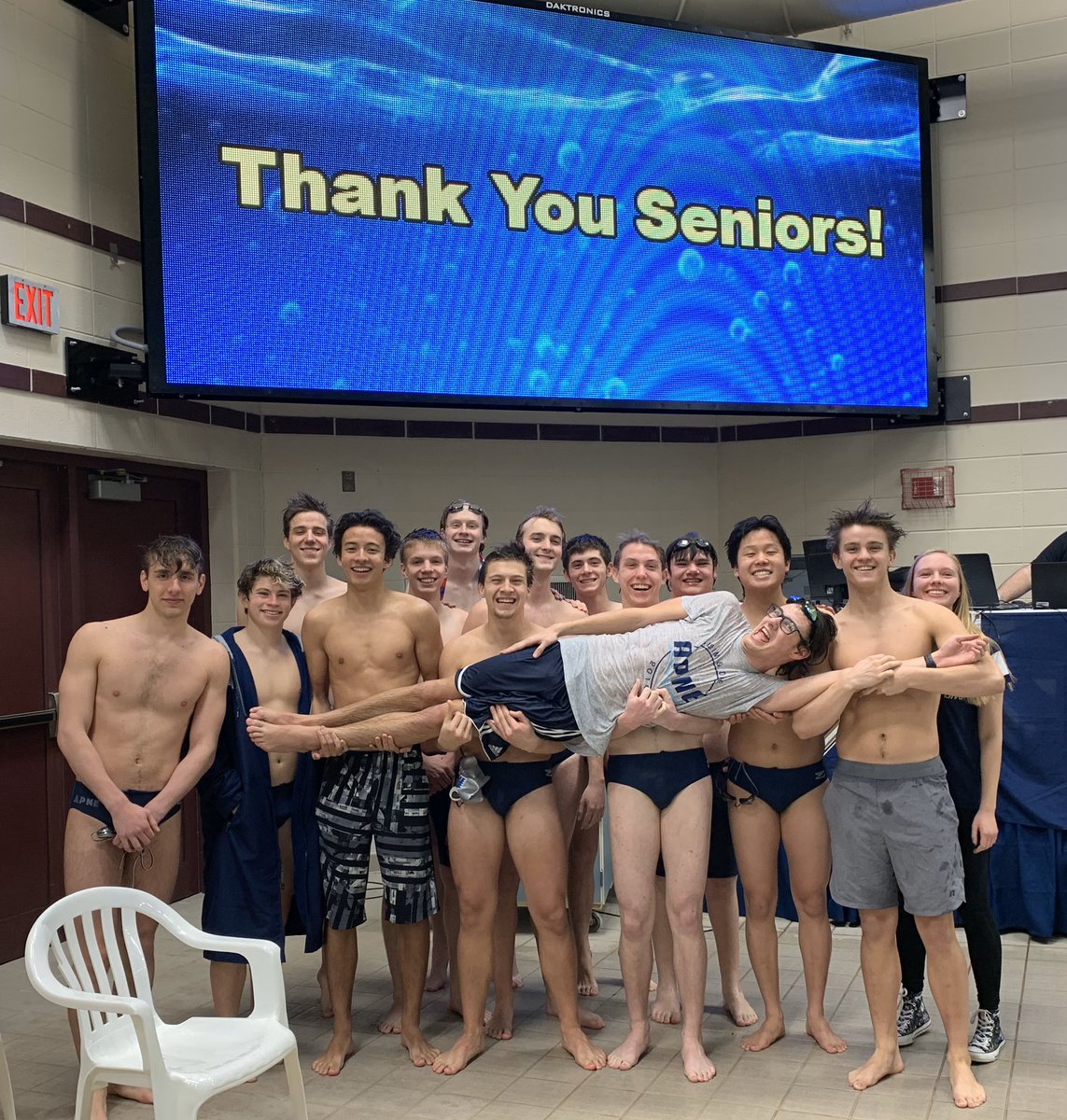 Senior Night at the @APNEswim_dive meet vs. ON/L! Good luck to the seniors and the rest of the team tonight! We wish our seniors all the best as they continue their paths beyond Appleton!!