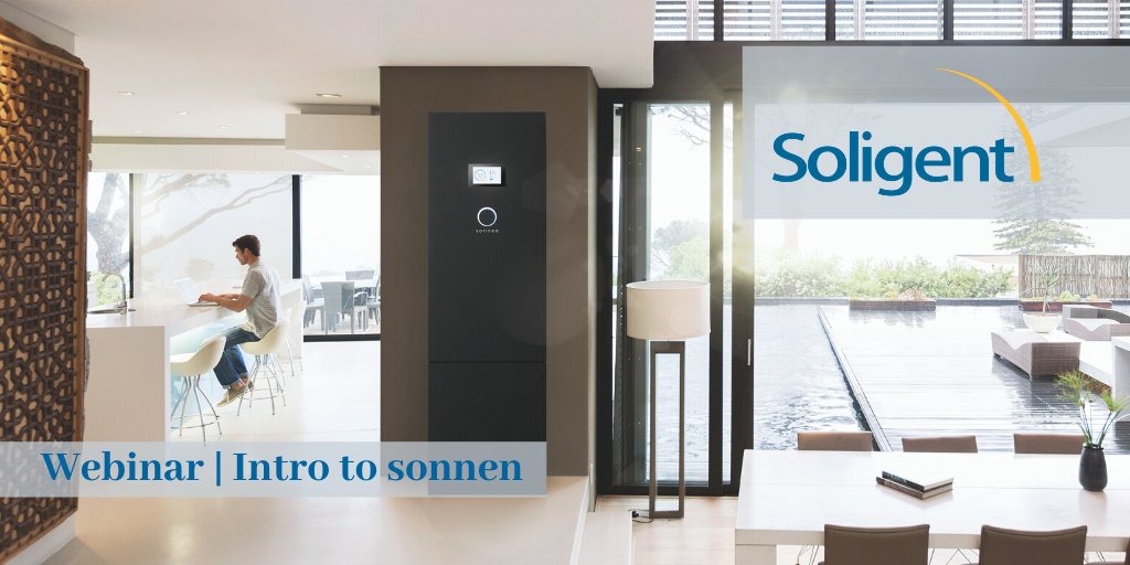 Soligent's tweet photo. Join Channel Specialist, Kyle Mecca for a special 30-minute webinar to learn how you can differentiate your energy storage business with @SonnenUSA. https://t.co/odC0LGVk2a
#soligent #sonnen #energystorage #webinars https://t.co/bl2Vqtk753