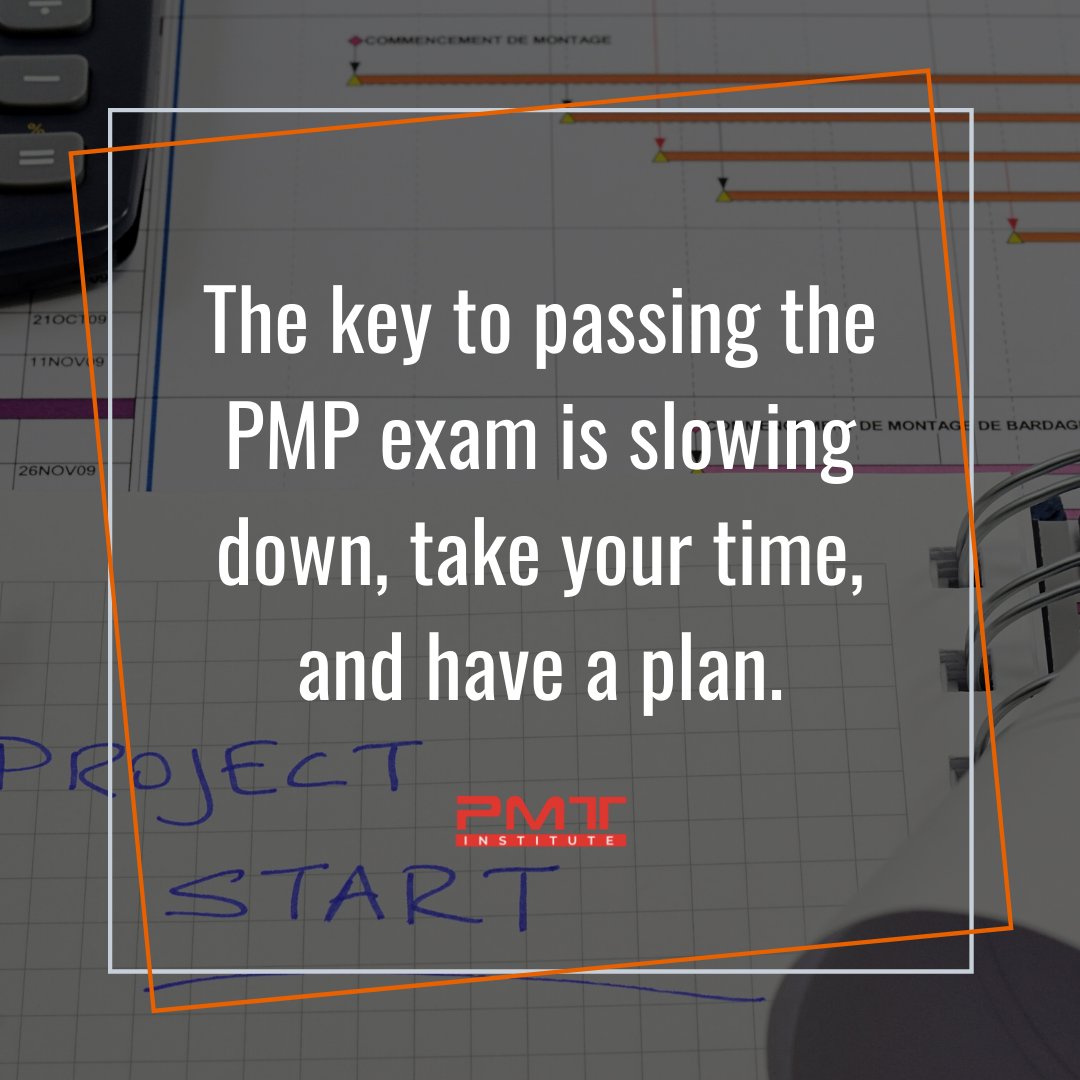 PMTInstitute's tweet image. Slowing down to study the PMP exam is the best way to learn more and pass the exam. 

Take your time and have a great plan: bit.ly/2ZdUlsI #projectmanagers #projectmanagerslife #pmichapter