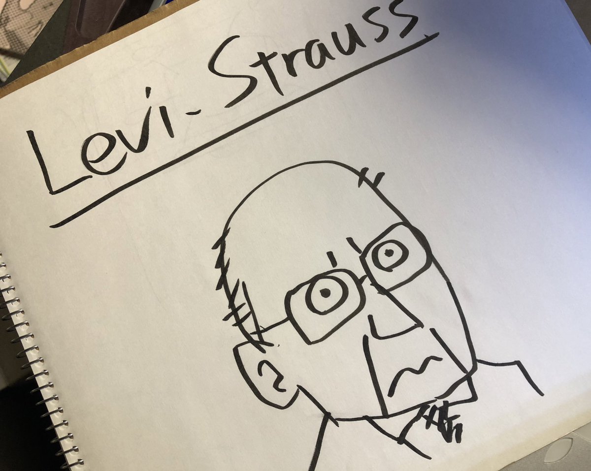 古いスケッチブックにレヴィ=ストロースの顔を書き散らしたやつが出てきたけれど詳細不明。 