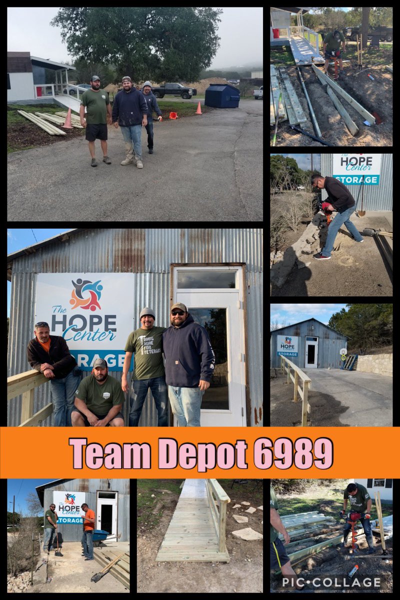 Angelo6550's tweet photo. Great day building Camaraderie  and helping out the community at The Hope Center is what team depot is all about.  #THD6989 @jreed4401 @LMcmilian @milsonwheels55 @DarrellStiffey @RobinHarbin5 https://t.co/o3riRA6RqZ