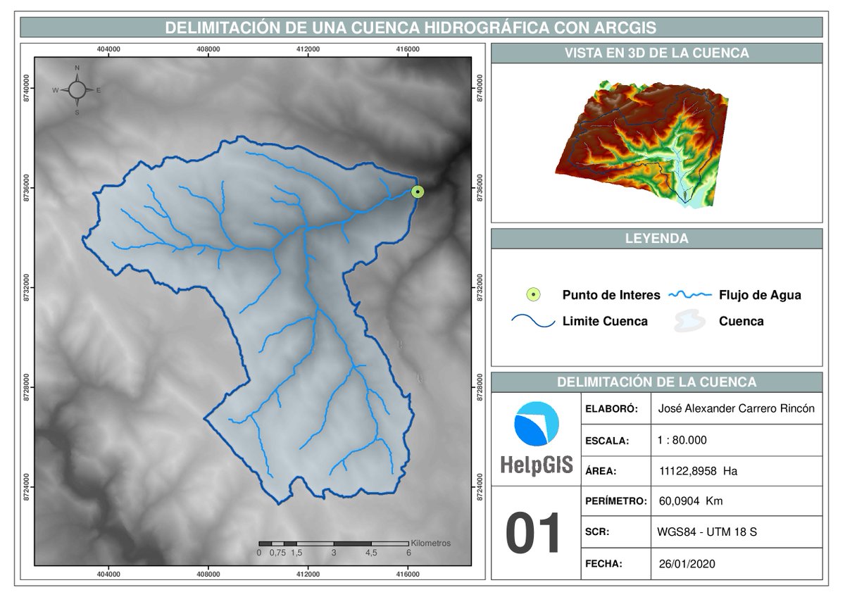 Alex_Alfrex's tweet photo. Actividad 01: Delimitación de una Cuenca Hidrográfica desarrollado en el Curso de "Delimitación y Codificación de Cuencas Hidrográficas con ArcGIS" realizado por la empresa @HelpGIS 
#CuencaGIS #HelpGIS #DelimitacionDeCuenca https://t.co/DnJdAjEu4u