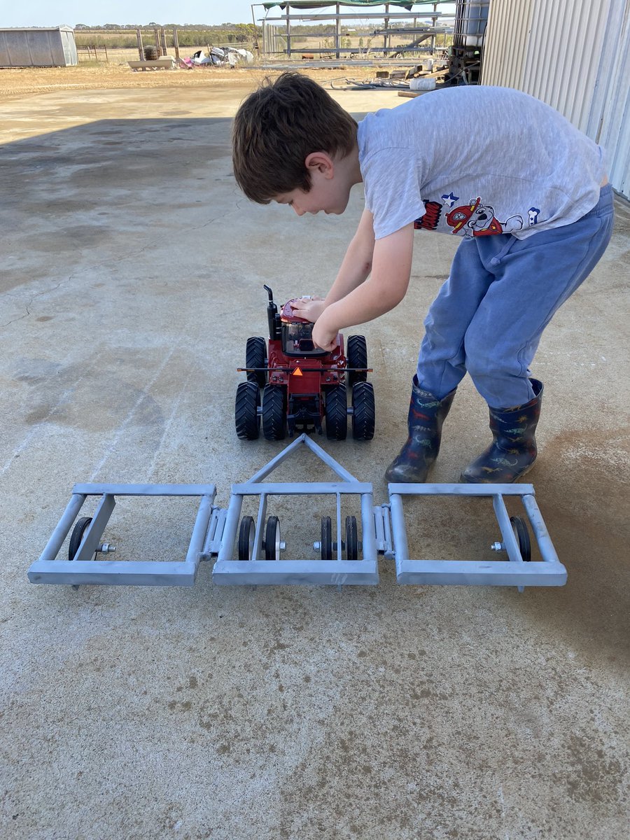 Sick of plastic toys breaking! See if he can break this seeder on the 1st tree