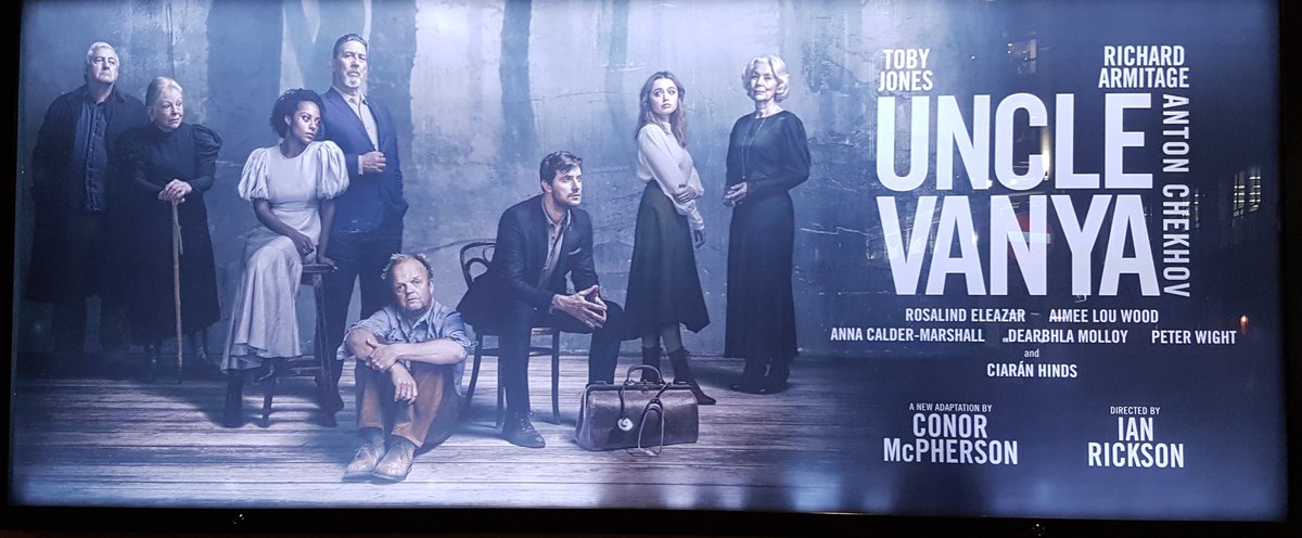 Last minute tickets can sometimes be the best ... @unclevanyaplay @HPinterTheatre tonight was amazing, wonderful, thought-provoking, sublime. Entire cast were superb but special mentions to #TobyJones #RichardArmitage @RosalindEleazar #aimeelouwood Thank you one and all.
