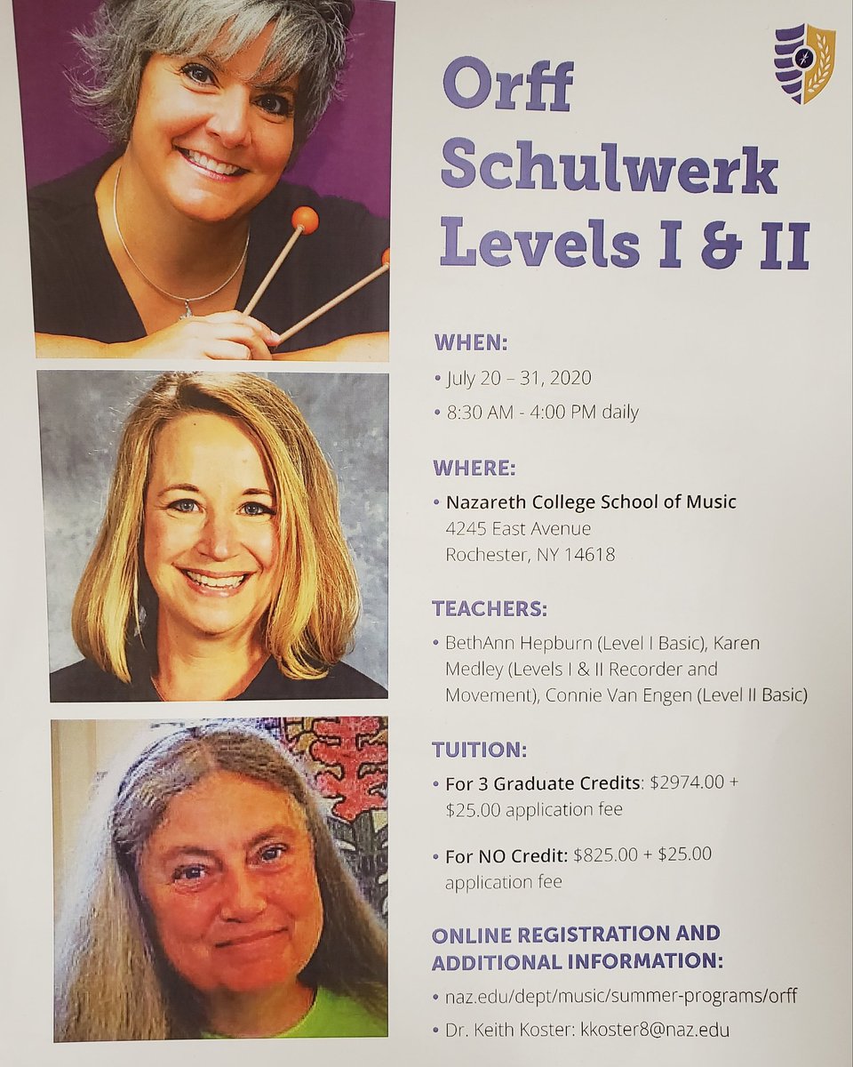 Interested in taking Orff- Schulwerk levels I or II this summer? Check out Nazareth College in Rochester New York!