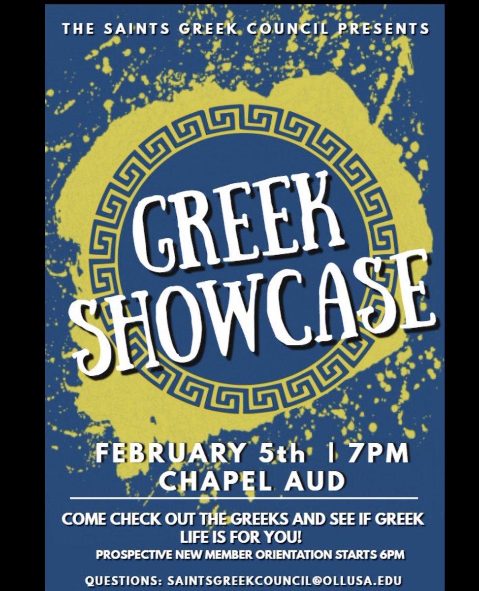 OLLUSGC's tweet photo. 👀❗️Come check out the Greeks and see what they are about at Greek showcase on February 5th and attend the Prospective New Member Orientation at 6PM which is MANDATORY!! If you are not able to attend, there will be a other session on February 17th at 12:30PM in Main 311❗️👀 https://t.co/8Y6r3K0P3e