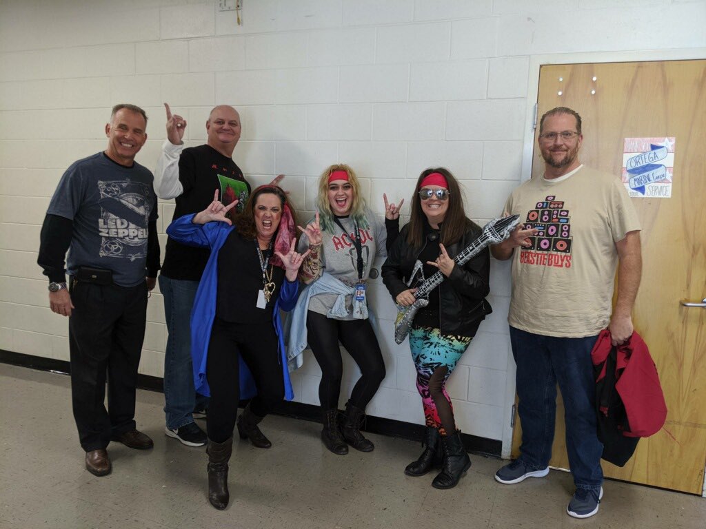 Ebethglove's tweet image. Decades Day for Literacy Week! Social Studies rocks!  80s Rocks! @WhartonWildcats @SgaWharton #WeAreWharton