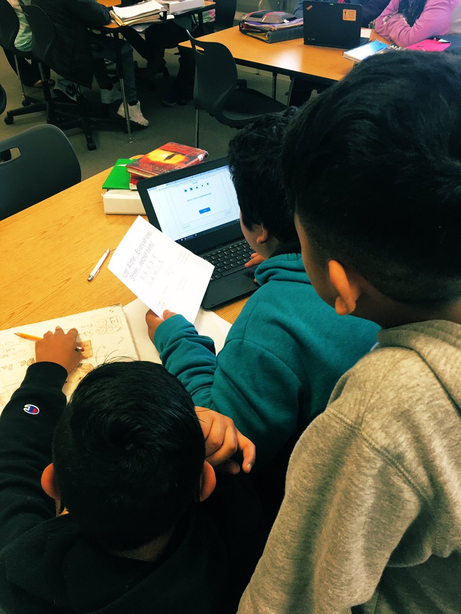 tlmcintyre1's tweet photo. After a bit of a social media fast I AM BACK! We’ve done so many fun things these past few weeks so get ready for some highlights. For tonight: @breakoutEDU FTW 🙌 My 6th graders were so engaged as they worked together (and competitively) to break each digital lock 👏💛💻🔒 https://t.co/O8YPZk9eH4