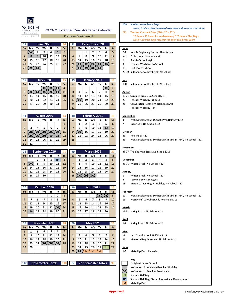 Nkc Schools On Twitter Next Year S Calendar Has Been Approved Our Board Of Education Just Approved 2020 2021 Academic Calendars At Their Regular Meeting Tonight Both The Traditional Academic Calendar And The Extended