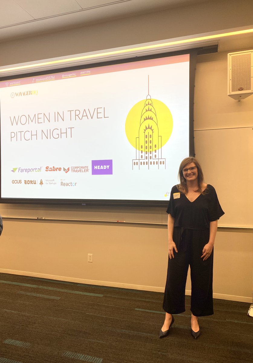 VoyagerHQ's tweet photo. Congrats to our Women in Travel Pitch Night winner -- @TravelingSpoon!!! And thank you to all attendees and sponsors: @Sabre_Corp, @CorpTraveler, @makeitheady, @The_Ocus, venue sponsor - @Microsoft Reactor, and our global sponsor -@Fareportal. https://t.co/9lMTWw3myY