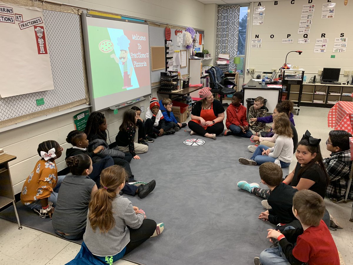 sheilatskelton's tweet photo. Making pizza is a GREAT way to learn fractions! #3rdGT #BrandonBears @AlexBCole_ @EmilyEast_zta @mvkeith2000 @pdmcclendon1 @SusanLiles72 https://t.co/rh8f8dLad5