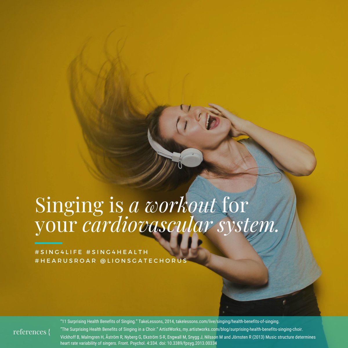 Fact: Singing is a workout for your cardiovascular system! #wellness20 #sing4health #sing4life #hearusroar #lionsgatechorus

Check out our round-up of some of the top health benefits of singing at ow.ly/VisD50y7muT

Sing with us! lionsgatechorus.ca/join-us