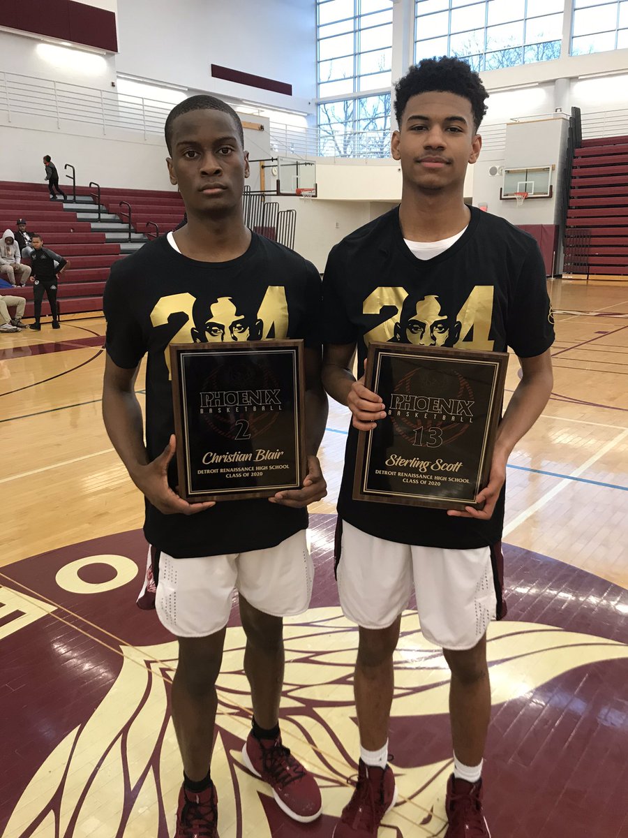 RenaissanceHig3's tweet photo. Celebrating senior night and remembering a Legend all on this fine Tuesday! #RHSHoops #Kobe24 #DPSCDProud https://t.co/qj27SSITU2