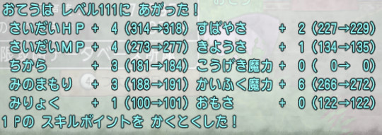 ドラクエ10攻略 おてう 速報 レベルアップ必要経験値判明 Lv110 Lv111 9977 約100万 Lv111 Lv112 約104万 Lv93 Lv110では 1レベルごとに約96万でした レベルアップ時のステータス上昇量がちょっと多い ちょっと 必要経験値 ドラクエ10攻略 おてう 速報 レベルアップ必要経験値判明 Lv110 Lv111 9977 約100万 Lv111 Lv112 約104万 Lv93 Lv110では 1レベルごとに約96万でした レベルアップ時のステータス上昇量がちょっと多い ちょっと 必要経験値