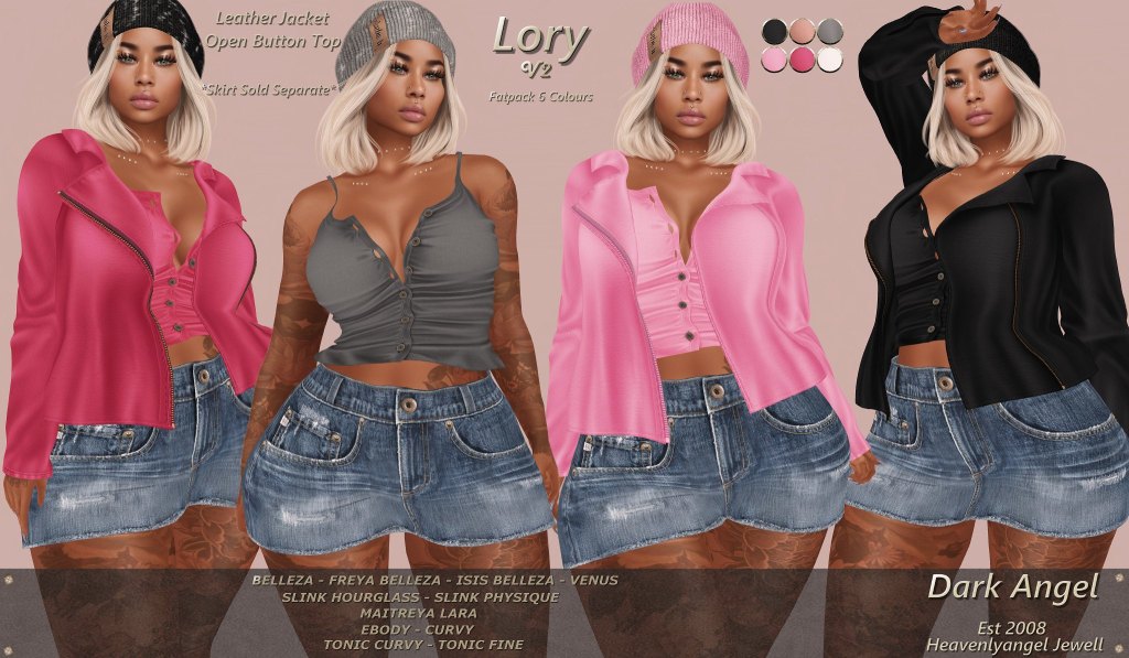 mainstoresl's tweet photo. DARK ANGEL CLOTHING - New LoryLeather Jackets w. Open Button Top and Dani Sweater &amp; Joggers Sets at Mainstore #secondlife #sl #mainstoresl https://t.co/1pDwDf3mvh https://t.co/Xl6v6qFsKp