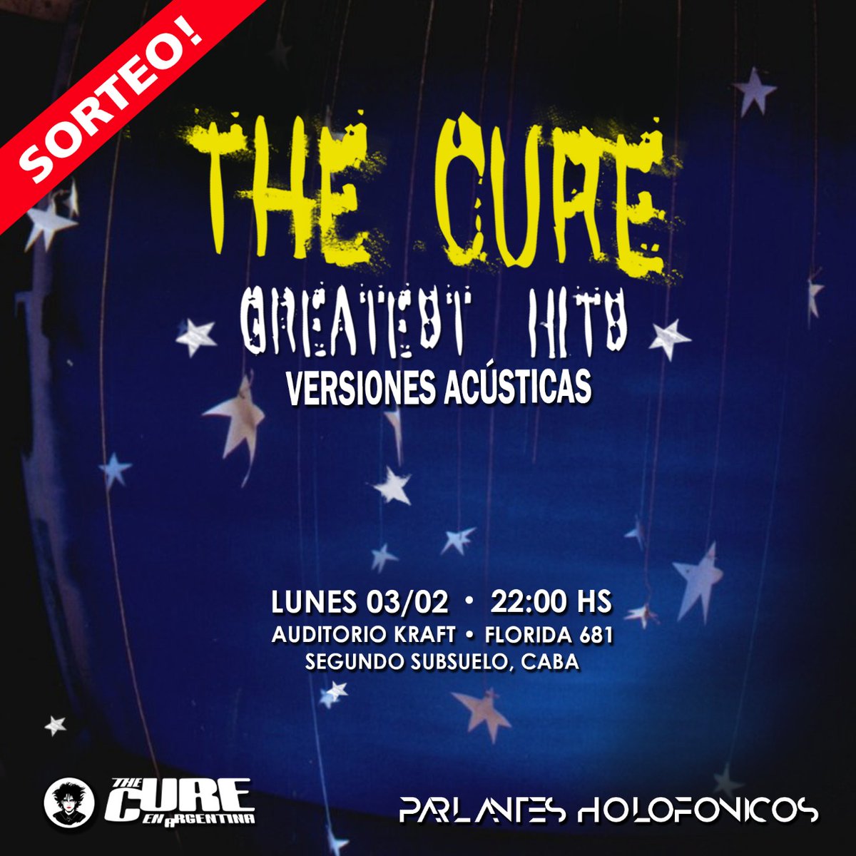Sorteamos 1 par de entradas!
Seguínos + RT

El día VIERNES anunciamos a los GANADORES

📆 Lunes 3 de Febrero | 22hs
Auditorio Kraft - Florida 681 2do Subsuelo, CABA.
.
🎫 Entradas a las ventas en:
passline.com/sitio-evento/t…
.
#thecure #thecureband #cure #robertsmith