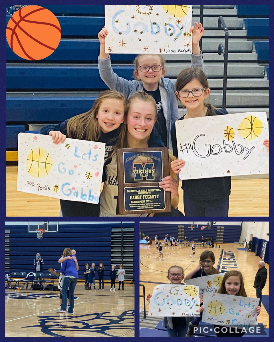 MPSbiedermann's tweet photo. Congrats @gabbyfogartyy on your 1,000+ points tonight!!! 
The girls were so excited!! 💙🏀💙 @Rathjechem @marysvillehoops @mpschools #GoVikings #OneThousandPoints #CoachGabby https://t.co/izp6ZAojvO