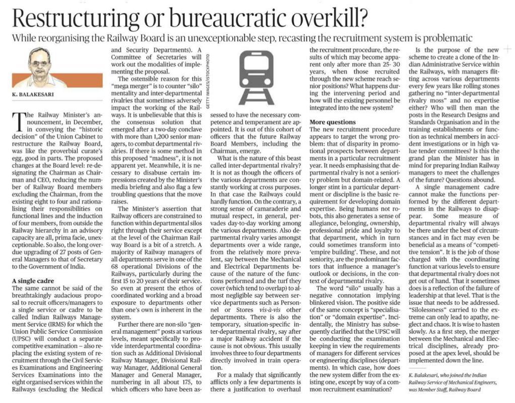 Now Ex-MS (IRSME) opposing merger.
#NotoIRMS 
#SaveIndianRailways 
<a href="/PMOIndia/">PMO India</a> 
<a href="/PiyushGoyalOffc/">Piyush Goyal Office</a> 
<a href="/DrJitendraSingh/">Dr Jitendra Singh</a> 
<a href="/DoPTGoI/">DoPT</a> 
<a href="/RailMinIndia/">Ministry of Railways</a> 
@KumarBoard
