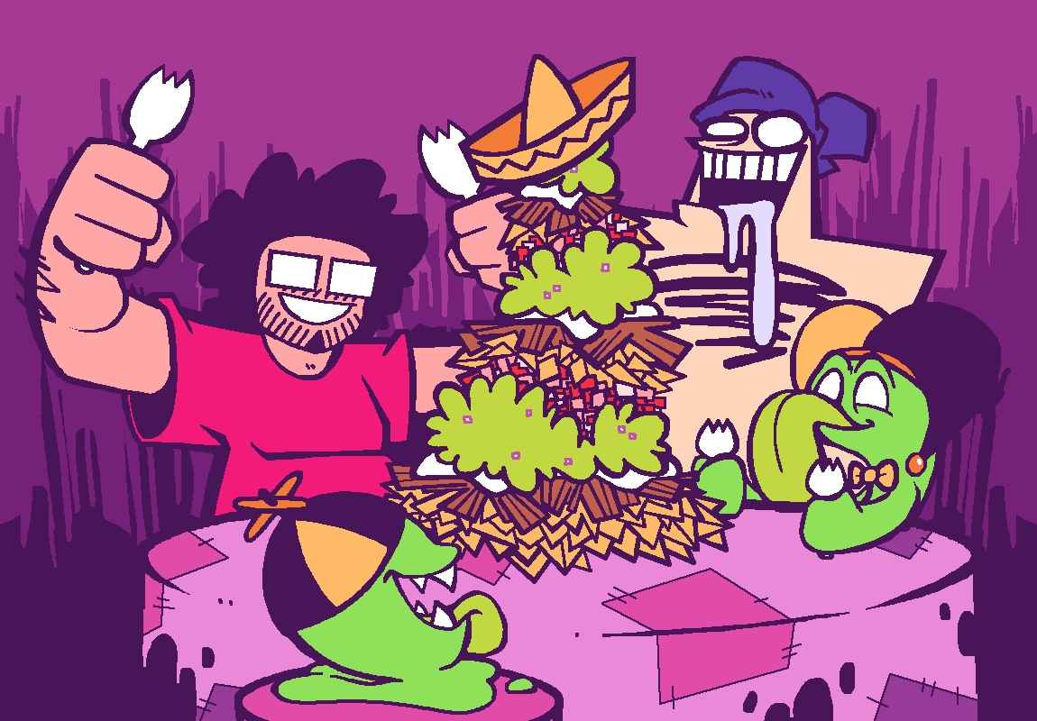 mnchtnyht's tweet photo. A Rowdy Fucker family dinner. If you want to know who these wacky characters are dining next to me, click this: https://t.co/yI998oXARv https://t.co/rjIkup1EGJ