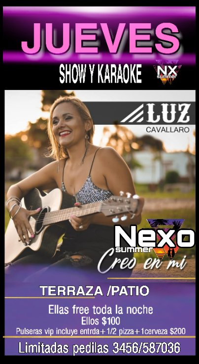 Walterexe91's tweet photo. 📣Pedí tu pulsera
👉 #vip 3456587036📢
Incluye entrada +1/2pizza🍕 +1cerveza🍺 ...show🎤 y karaoke de🕘 22hs a 2hs 🕑luego bailamos hasta las 6hs💃💣💣

✋Ellas #free toda la noche 
✋Éllos $100
 ...@NEXO_LH19 https://t.co/Joyb7vD6Jj