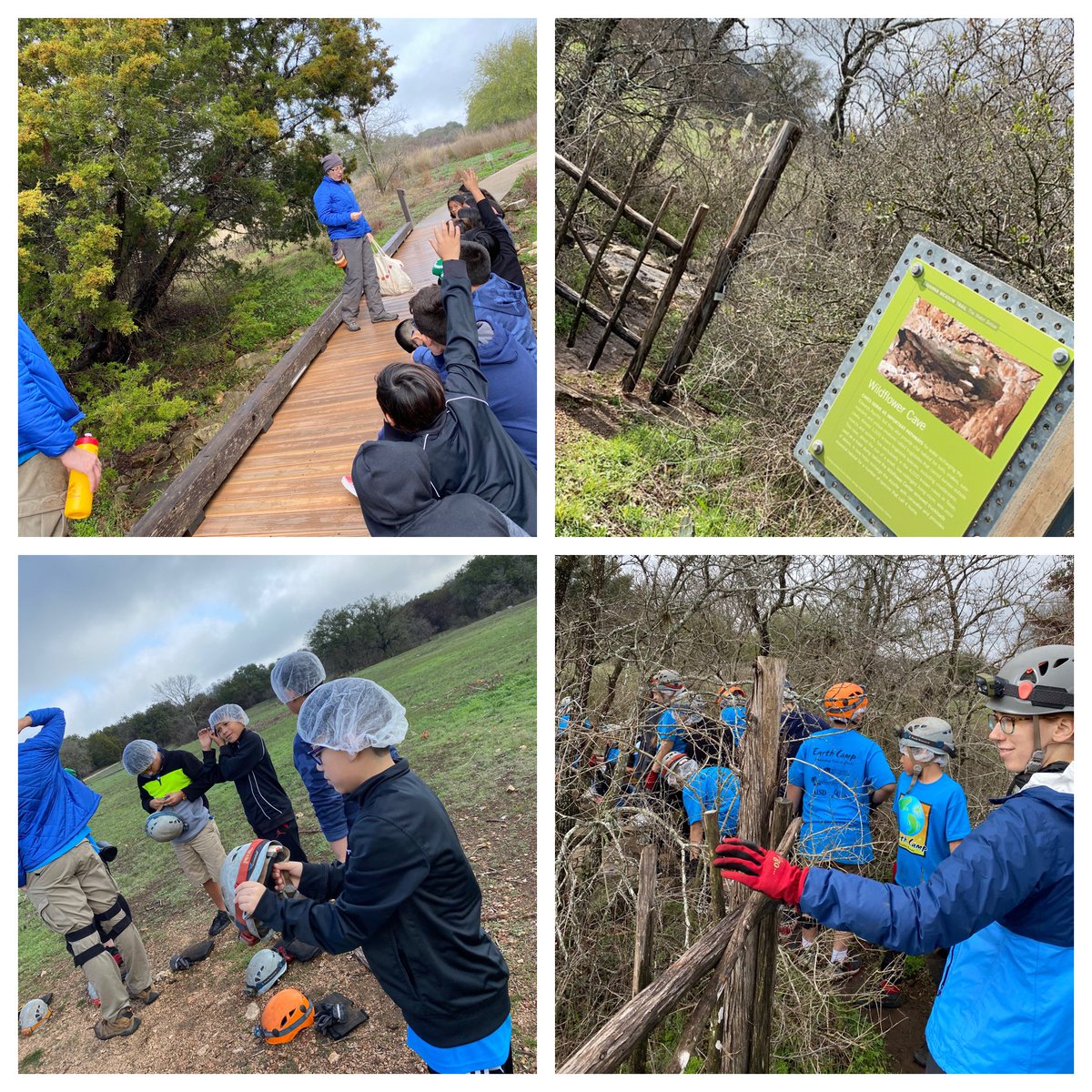 Barrington5th's tweet photo. Earth Camp Day 2: Students were excited to experience going inside the cave.  And even more excited to share about the bats and salamanders they saw in there. Thank you @AustinWatershed for making today a memorable one for our students! @BEMustangPride https://t.co/vI32Q1AnbK