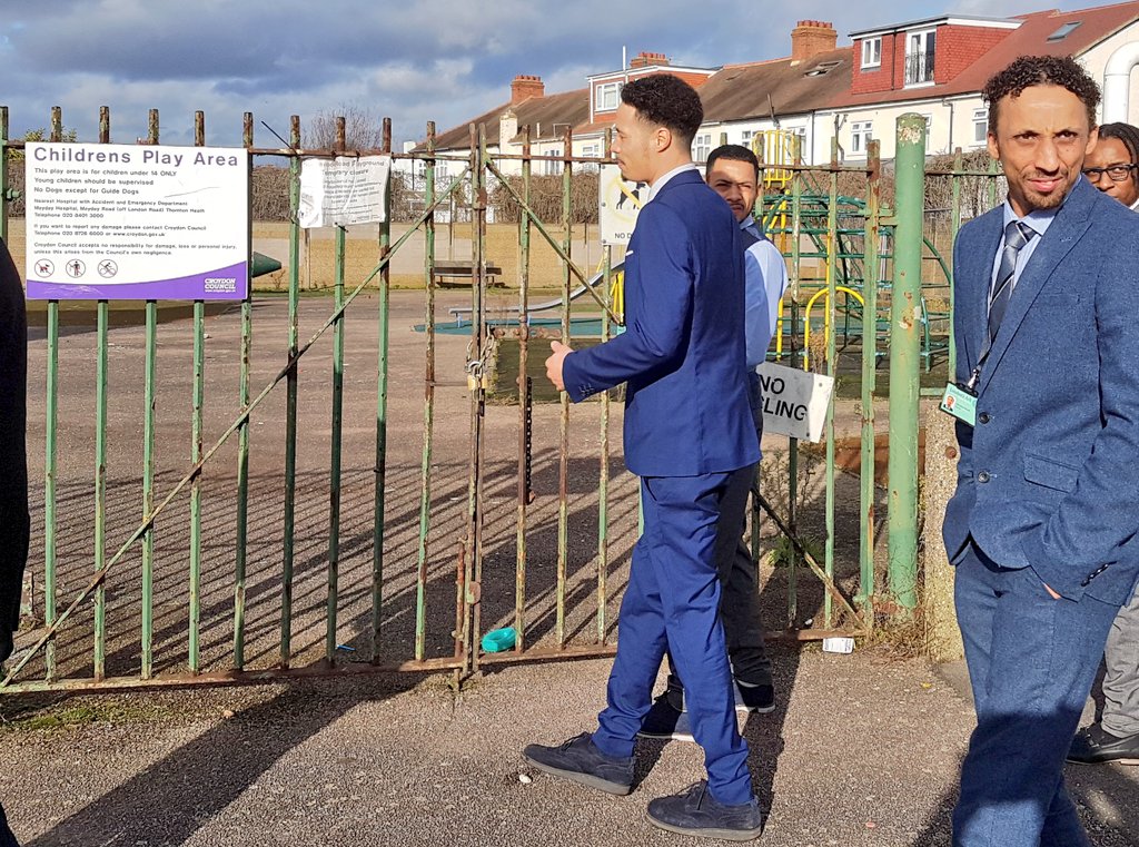 Today I met an inspirational group of community-minded young people who 'Dare to Dream' of improving parts of Thornton Heath linked to fond childhood memories. After a visit to <a href="/cacfouk/">CACFO UK</a> 1st stop was this playground on Northwood Rd which they want to give TLC to benefit local kids