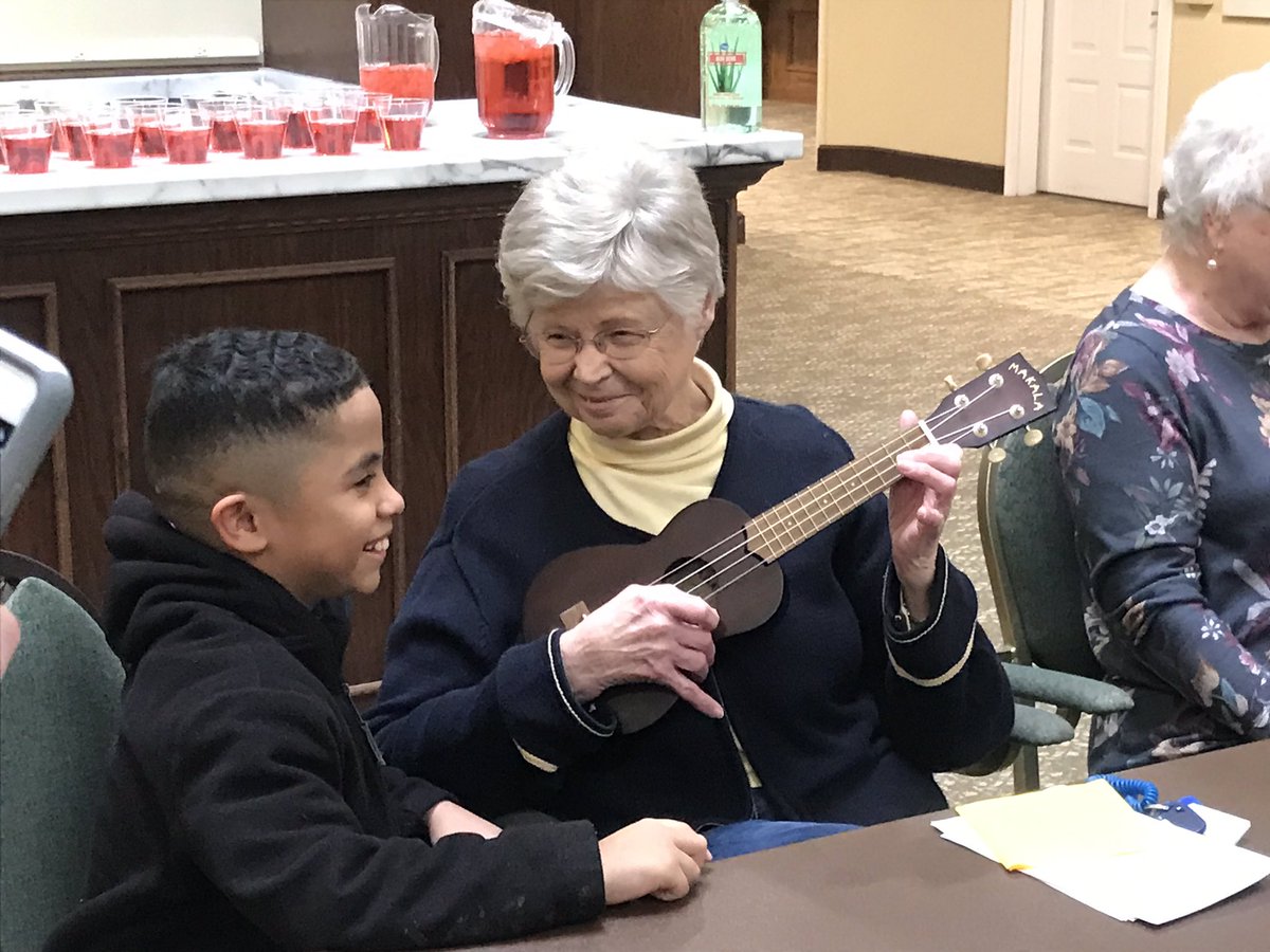 colvincougars's tweet photo. Ms. Agee and Mrs. Brabbs took their students and their ukulele’s to Georgetown today to perform for and teach our friends. 
#ColvinPRIDE😀
#WPSproud https://t.co/SdRZP3r2uL