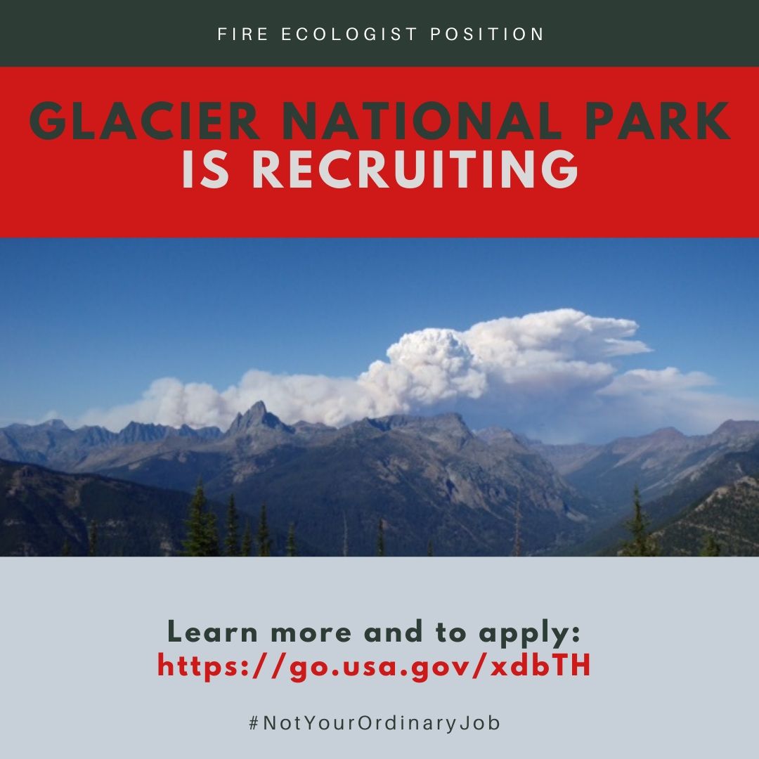 info graphic describing job announcement at Glacier National Park