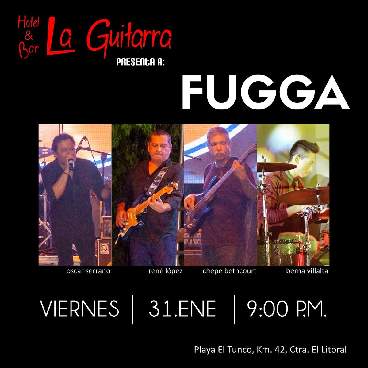 fuggarock's tweet photo. FUGGA en La Guitarra este viernes 31 de enero de 2020. Despidiendo el primer mes del año a partir de las 9 p.m. https://t.co/B7E8Q98wtu