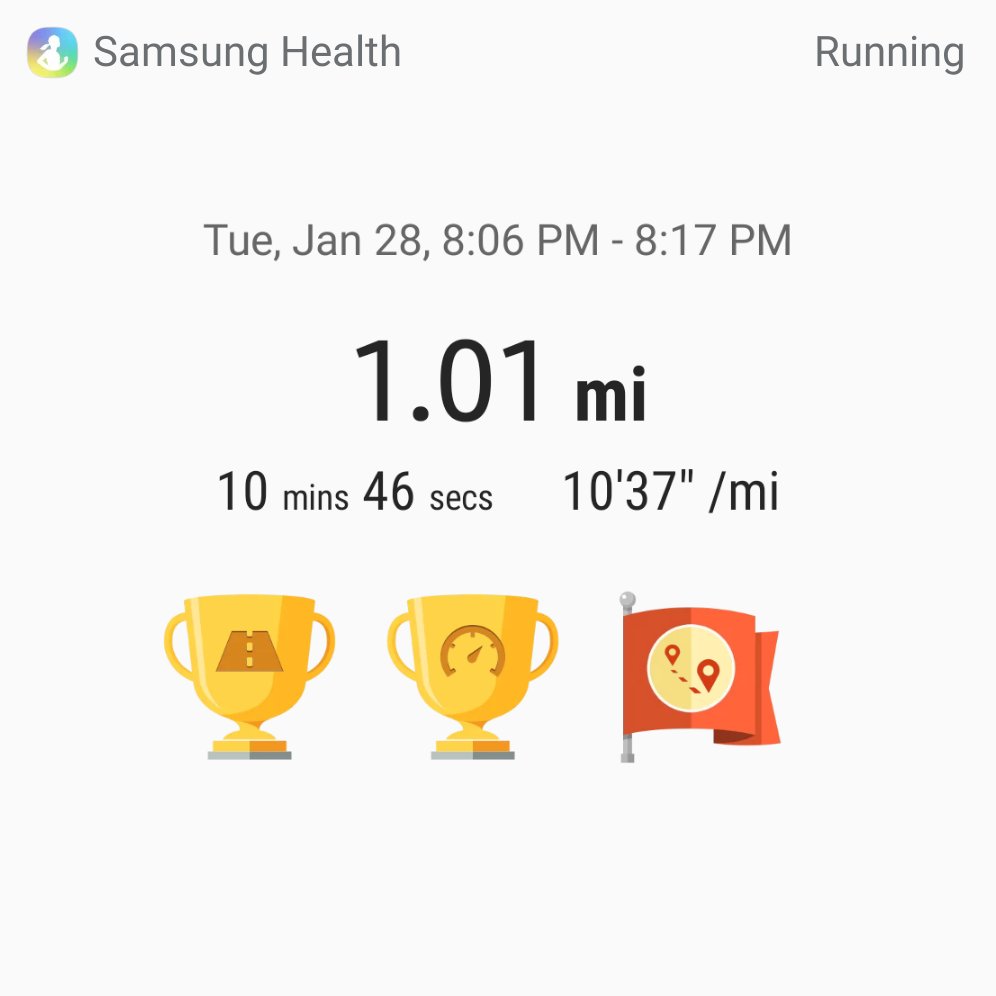 wholde30's tweet photo. Only a week and a half into running and I feel like I'm doing so good! #PersonalBest #socloseto #sub10 https://t.co/kYpWAGJXna