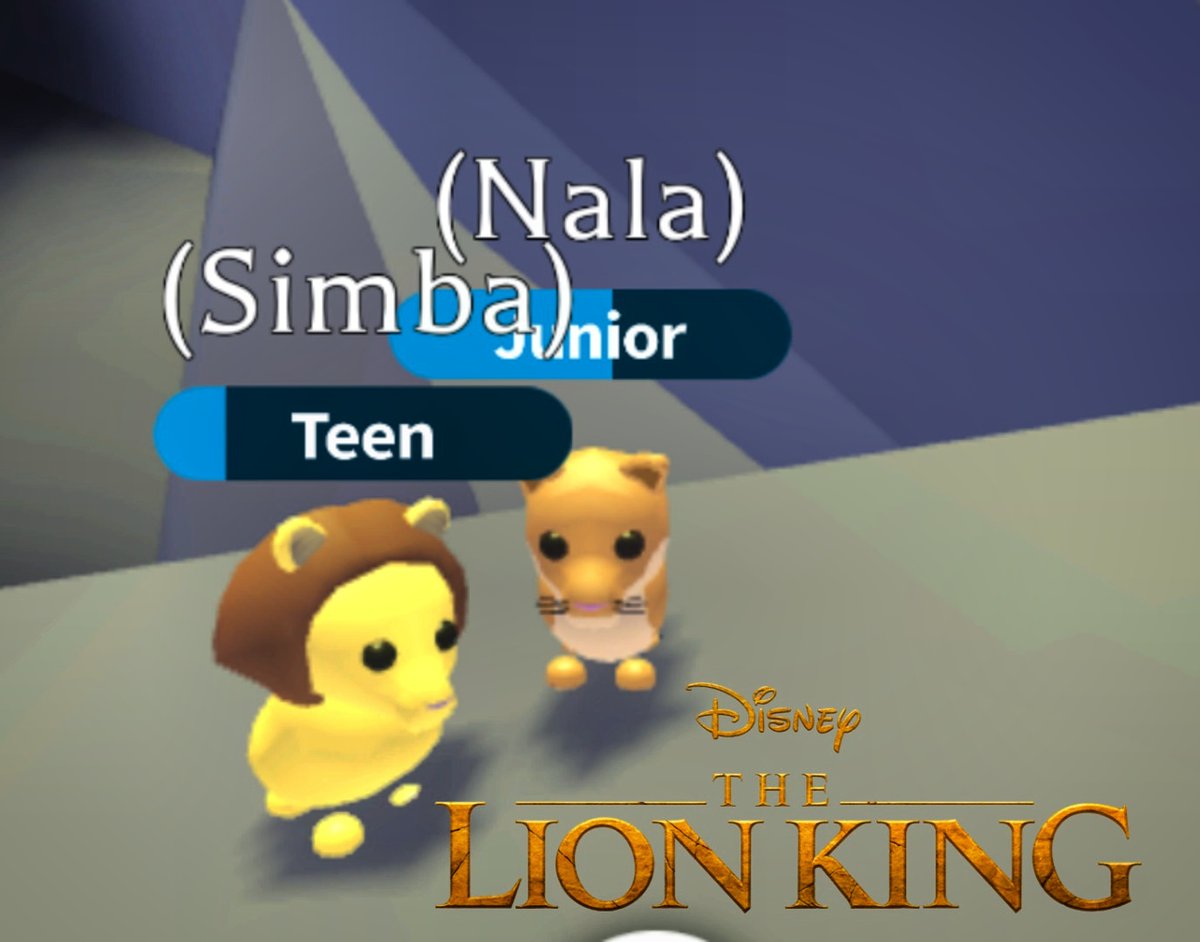 Siri03719546's tweet photo. My Simba and Nala ♥️🦁
#simba #nala #simbanala #simbaandnala #thelionking #disney #adoptmetrades #adoptme https://t.co/FLiBmF8ymp