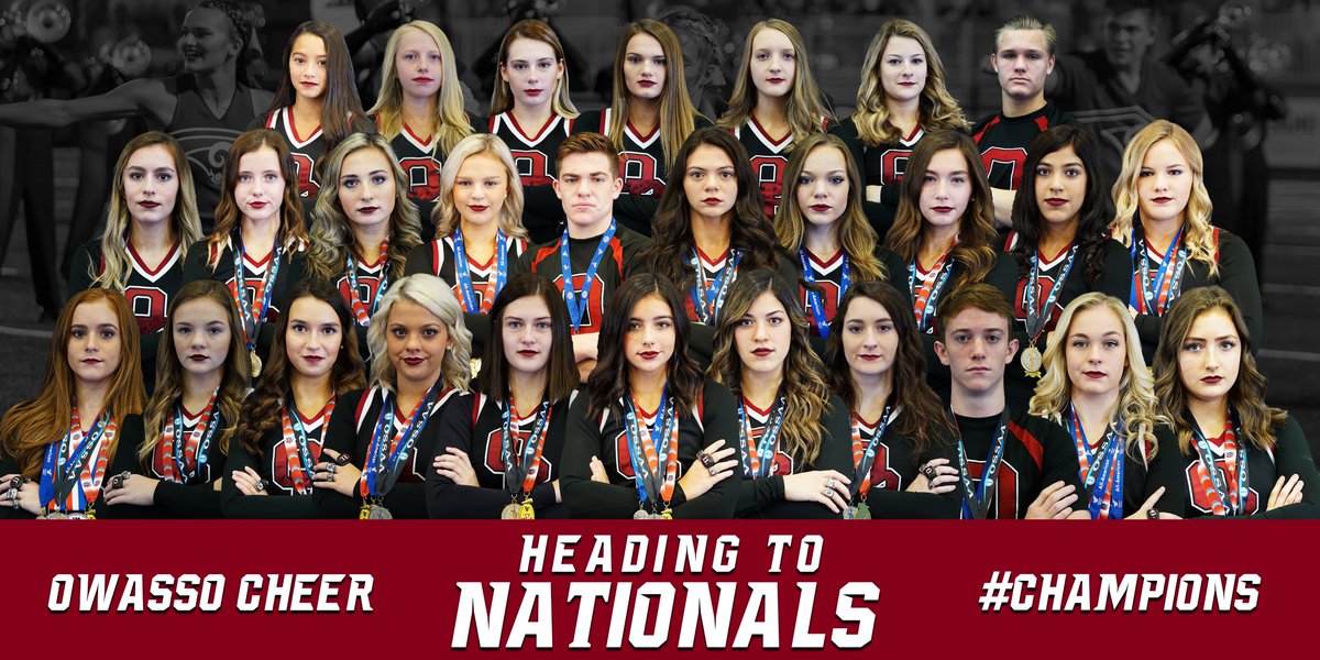 OwassoAthletics's tweet photo. Join us tomorrow night at the Owasso Cheer Facility in the practice gym to get a preview of Owasso's Middle, JV and Varsity Squads National Cheer Performances. The event will start at 5:30pm! See you there! https://t.co/AUq4LCKcLp
