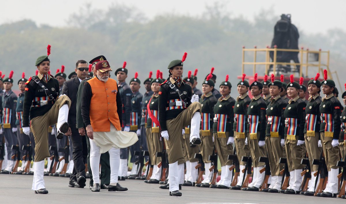 Shekharyadav02's tweet photo. Prime Minister @narendramodi during the Annual PMs National Cadet Corps #NCC Rally 2020 in New Delhi on Tuesday. @NewIndianXpress @HQ_DG_NCC https://t.co/aMIt81TN7V