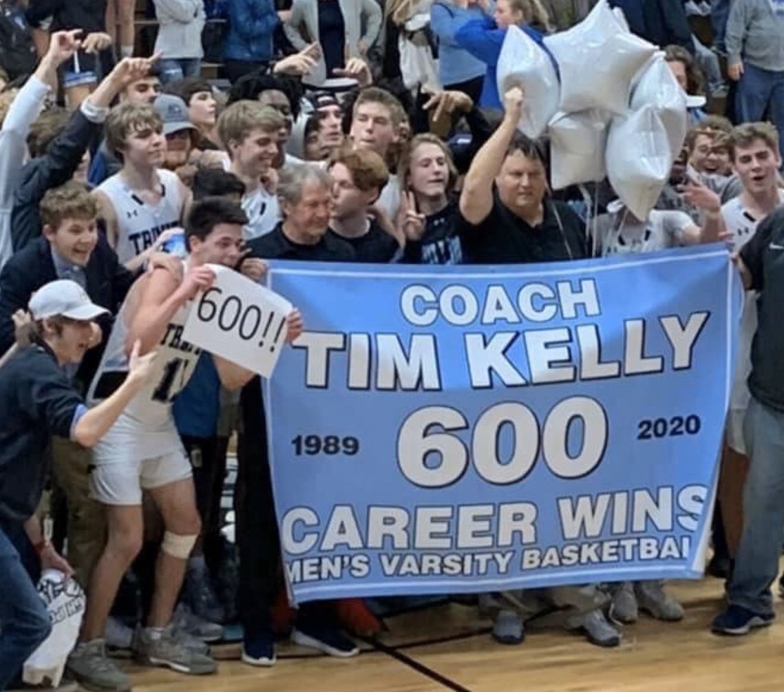 coachpoteat's tweet photo. Congratulations to @trinityhsdogs Legend Coach Tim Kelly on getting his 600th win tonight. One of the best to ever do it. #Greatness https://t.co/6uE9GtHE1X
