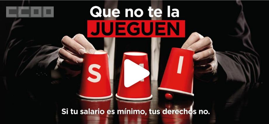 CCOO's tweet photo. Queremos que se aplique correctamente la subida del Salario Mínimo Interprofesional (SMI).

Por ello, tienes a tu disposición toda la información para #QueNoTeLaJueguen 
https://t.co/npKEWEn0vh … https://t.co/ac8joCK5Ft