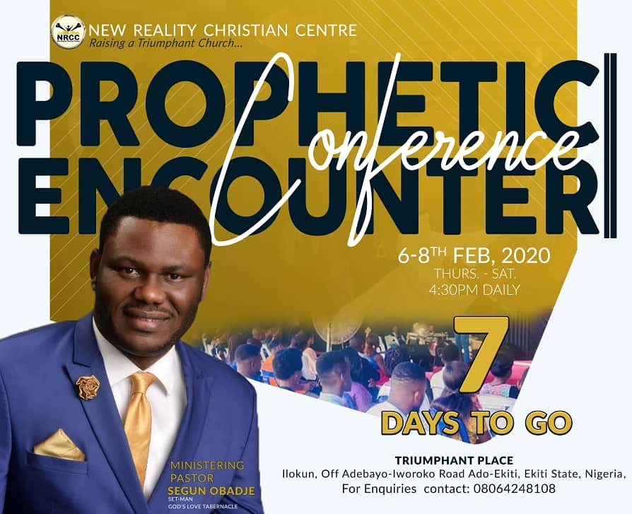 nrcc_adoekiti's tweet photo. Exactly 7days to go. Hope you are getting ready.
#PropheticEncounterConference2020
#eksu
#fuoye
#fedpolyado
#newrealitycc https://t.co/lZpED7nN7a