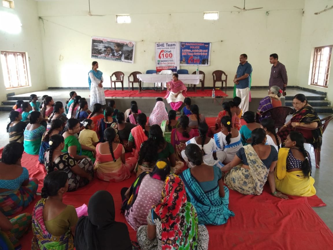 MalkajgiriCop's tweet photo. #Rachakonda_SheTeam conducted Awareness programme with self help groups in #KOHEDA, HAYATHNAGAR, Addl.DCP Smt SALEEMA Incharge #SheTeam #RCK attended and explained regarding #Evteasing #ChildMarriages #Social_Media #Cyber_Crime #Dial100 #HumanTrafficking #HAWKEYE and #WhatsApp. https://t.co/U2tN05ZPvj