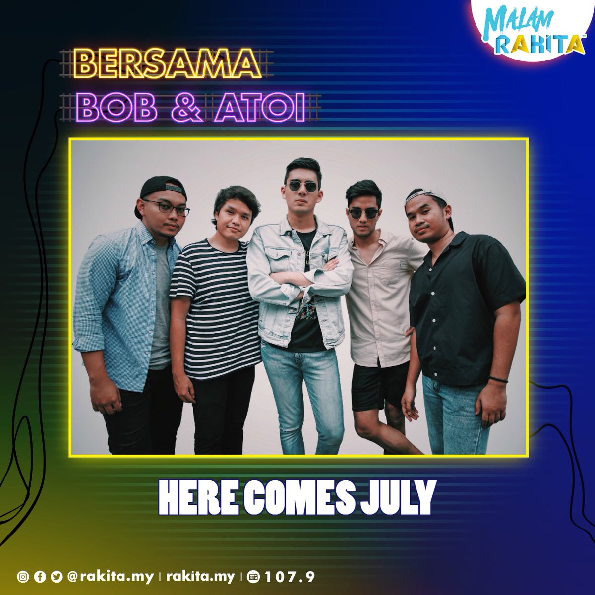 herecomesjuly_'s tweet photo. Tune in to @Rakitamy at 107.9 FM tonight! We’ll be having our interview and live performance session from 9pm to 10pm! Jangan lupa dengar malam ni guys! https://t.co/XOKKsWJn41
