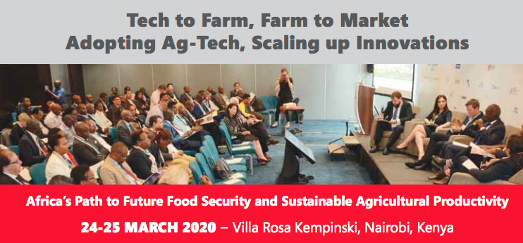 Africa’s Path to Future Food Security and Sustainable Agricultural Productivity 24-25 March 2020 – Villa Rosa Kempinski, Nairobi, Kenya ow.ly/vXvE50y5IJo