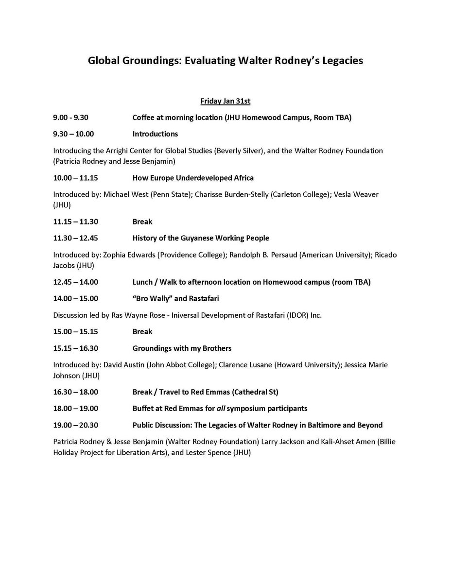 RodneyProject's tweet photo. IMPORTANT ALERT: Friends, a timely, historic Groundings will take place this Friday @JohnsHopkins &amp; in Baltimore; an absolutely stacked line up of brilliant revolutionary scholars and scholar-activists. Join us if you can &amp; tell your friends! @redemmas 
https://t.co/w3wlsO7zJv https://t.co/PN6bnZIaMW