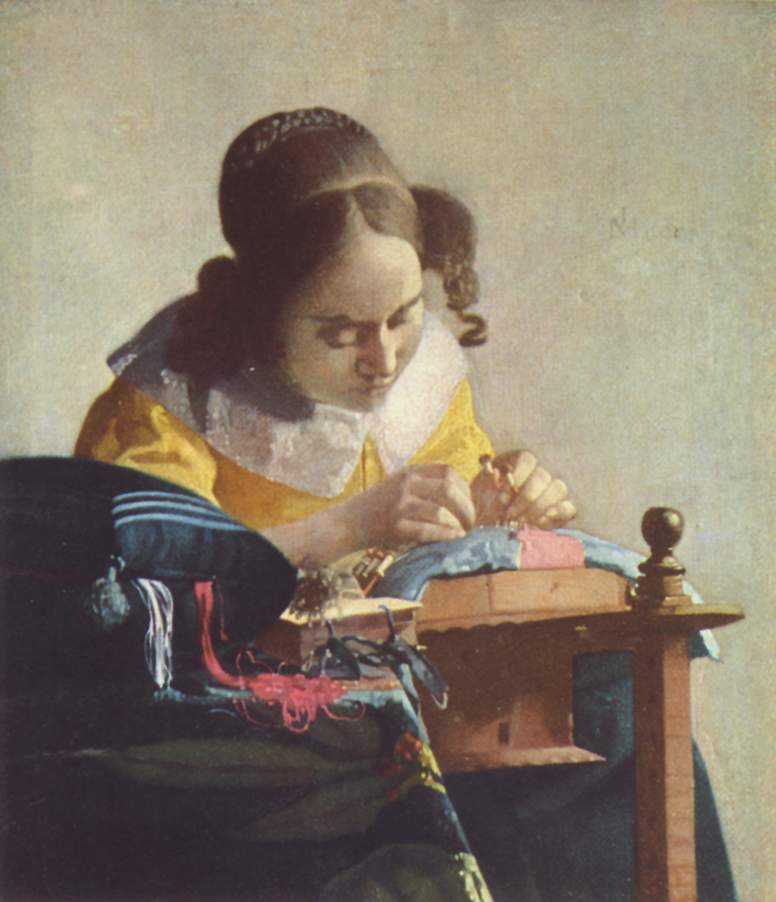 The Lacemaker (1669-1670) Johannes Vermeer's works -> art-art-art.net/vermeer/amp/