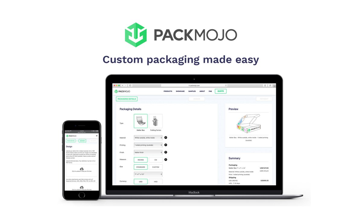 PackMojo's tweet photo. We're thrilled to announce that our Online Packaging Quote Generator is now live 🎉https://t.co/XfNIfuVOQV

Want an instant quote for boxes of any size? ✅
Want to know pricing upfront, including shipping + taxes? ✅
Want to order in low volume? ✅ - as always.

#UnpackyourMojo https://t.co/aa0DfBSloN