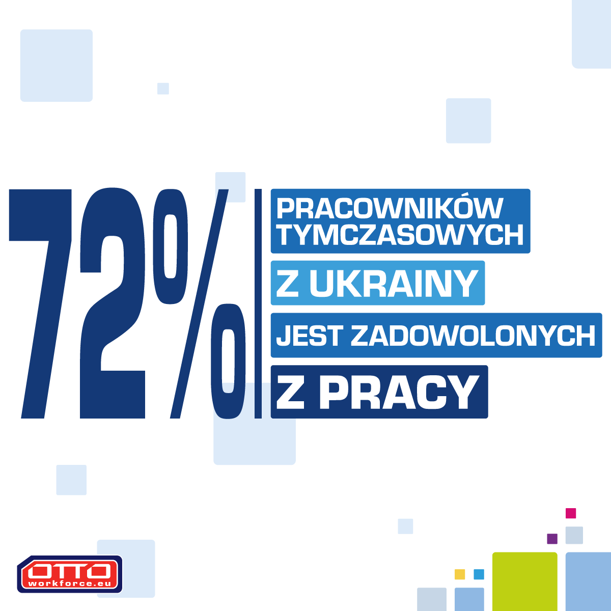 OTTO_Polska's tweet photo. Satysfakcję z pracy w Polsce deklaruje 72% badanych pracowników tymczasowych z Ukrainy. Choć warunki pracy stają się coraz lepsze to Ukraińcy są bardziej świadomi możliwości jakie daje polski #rynekpracy. 
#OTTO_polska udostępnia darmowy raport: https://t.co/FutgZWaraK https://t.co/gxipeey2ge